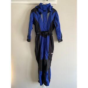 The North Face Vintage One Piece Ski Suit Snowsuit Womens 8 Blue Black
